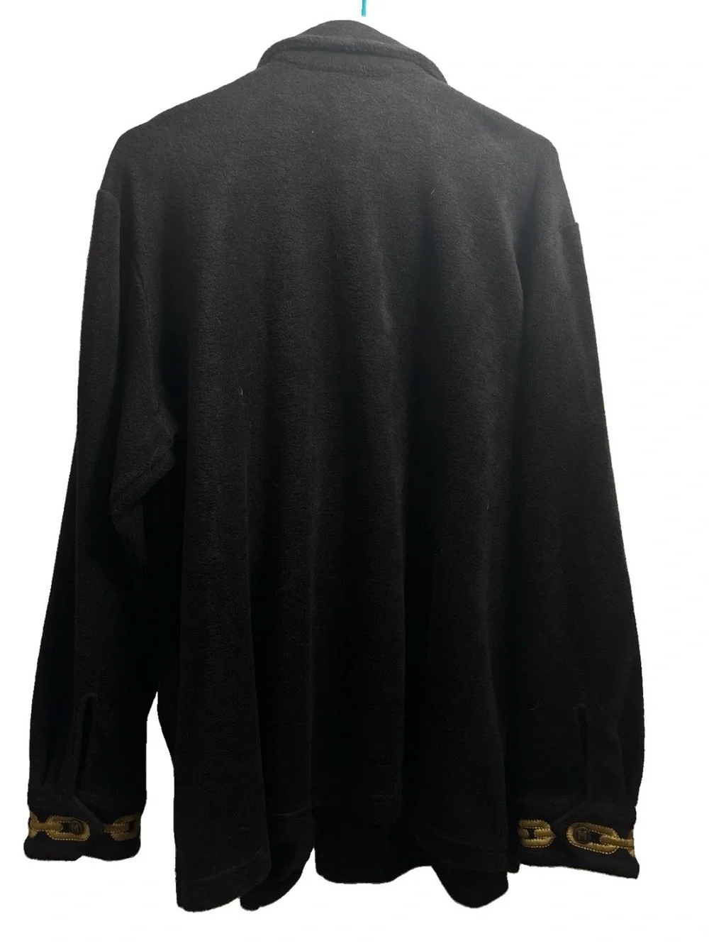 Black Gold Chain Fleece Jacket Women’s 1X Embroidered Zip Front